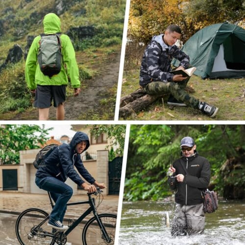 Lightweight Waterproof Rain Jacket Packable Refle… - image 7